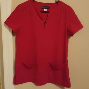 Red women's scrub set