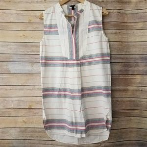 J. Crew Striped Linen Blend Boho Shirt Dress (XS)