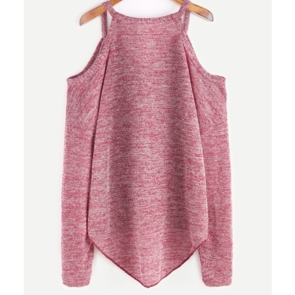 LAST ONECasual Cold Shoulder High/Low Sweater - Picture 3 of 4