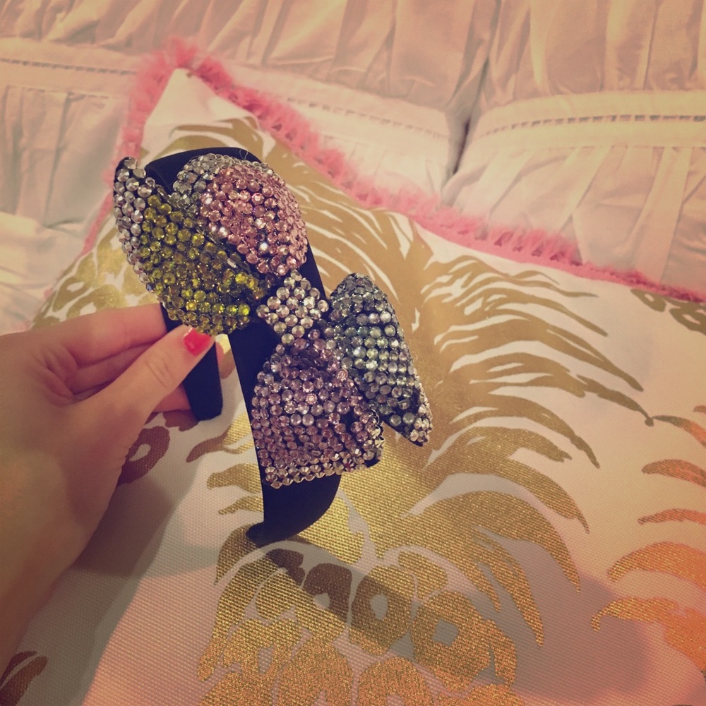 ~ rhinestone bow headband~