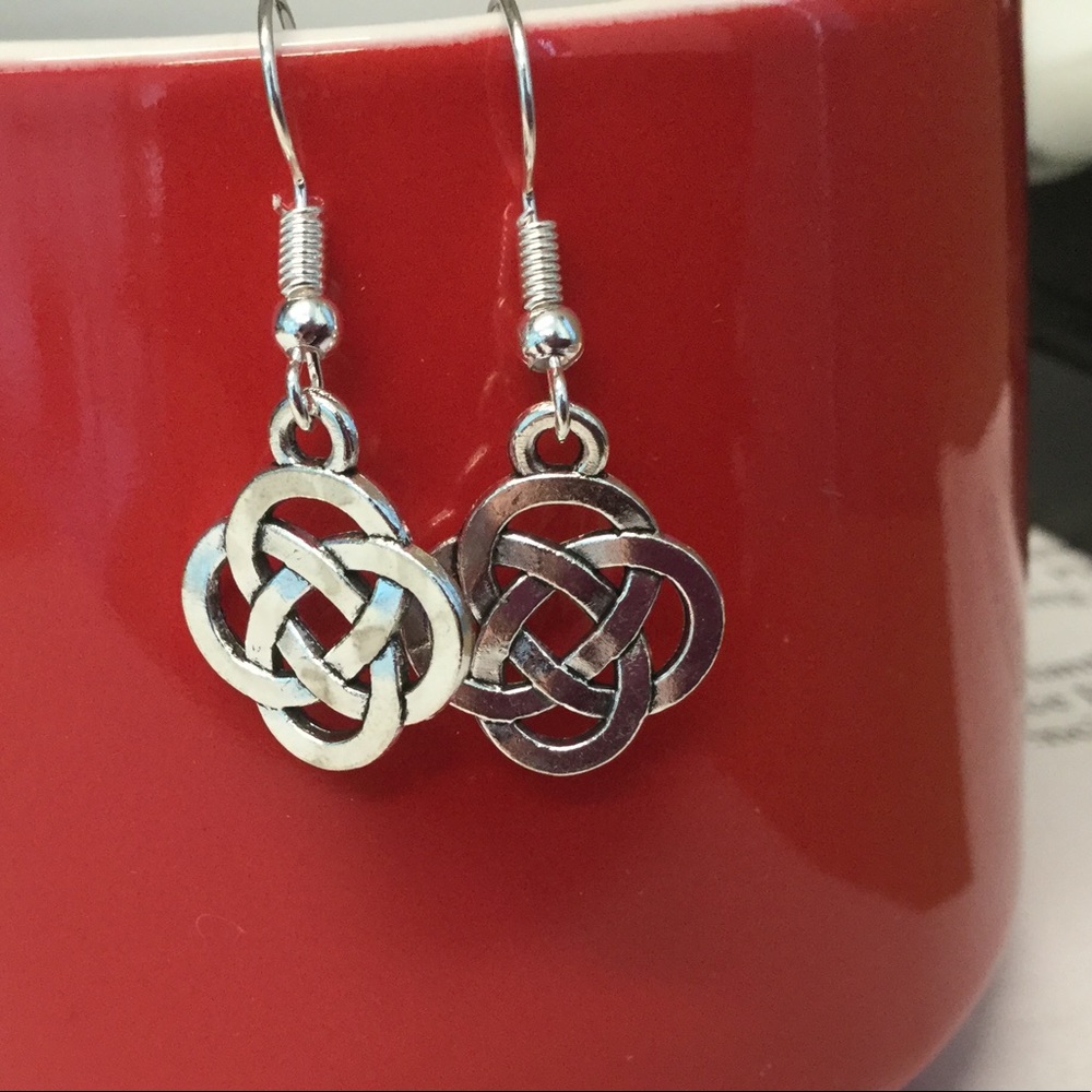 celtic knot tiny drops silver plated