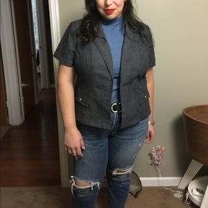 Denim Short Sleeve Blazer