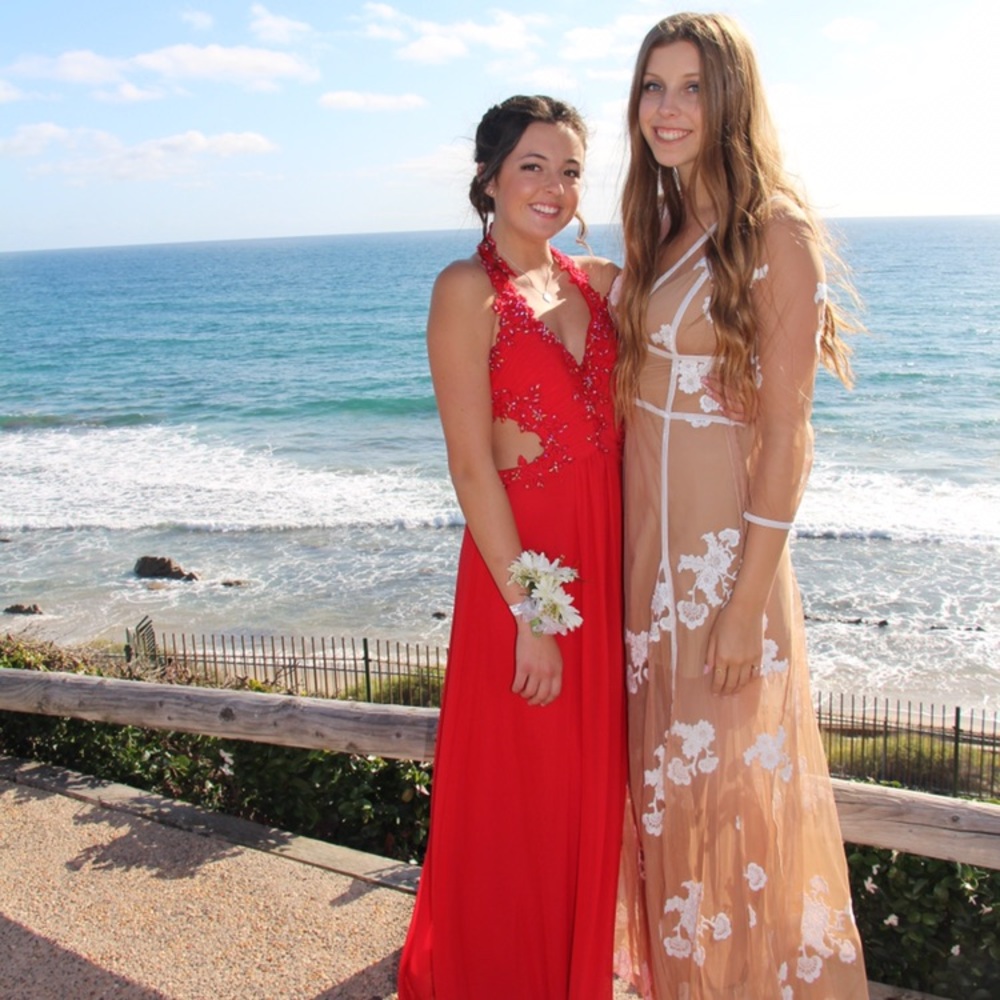 RED PROM DRESS WORN ONCE!!