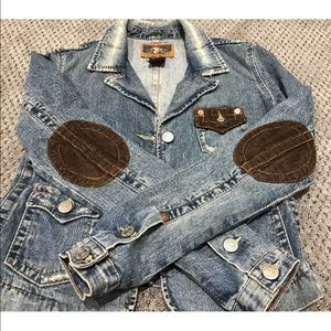 True Religion Distressed Denim Jacket Sz M