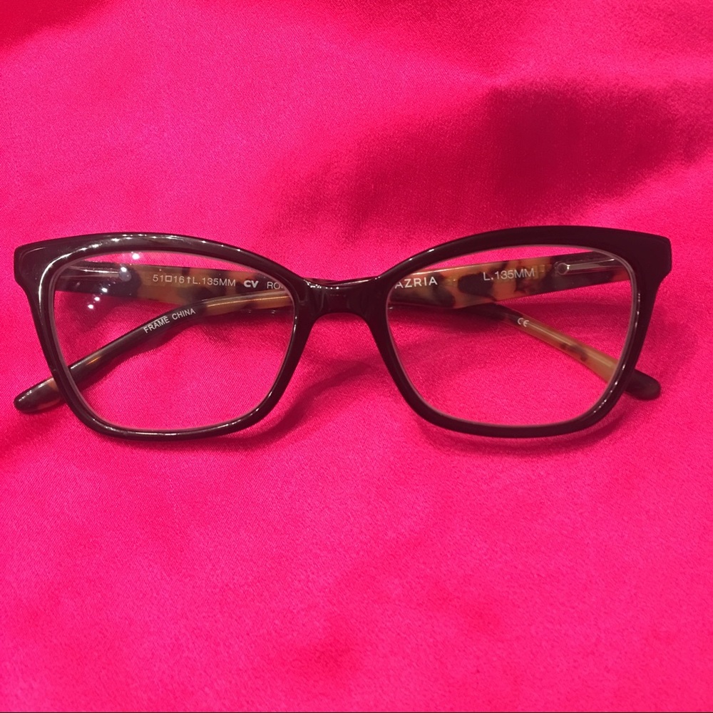 BCBG ROCHELLE BLACK FRAMES - with non RX REAL lens