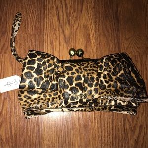 Jessica Simpson Leopard Bow Clutch