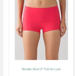 Wunder shorts lush coral size 4 lululemon