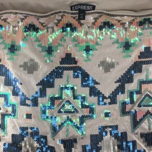 Express Aztec mini sequence skirt Xsmall
