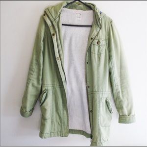 Olive Green Long Utility Jacket