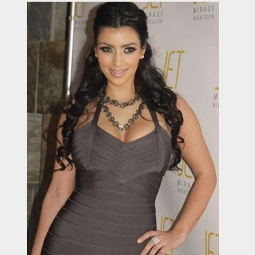 Herve Leger Grey Bandage Dress XS