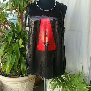 Sequin "A" Tank Top