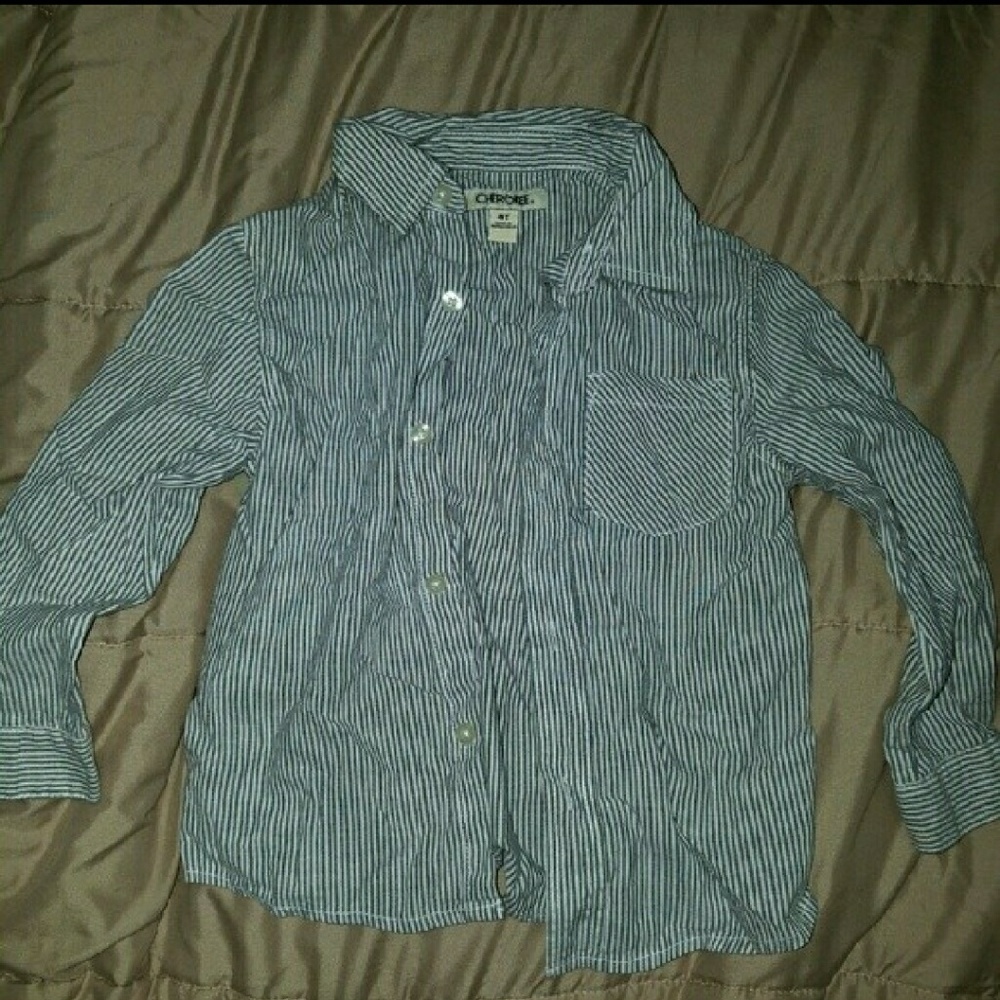 Cherokee brand pinstripe button down shirt 4t