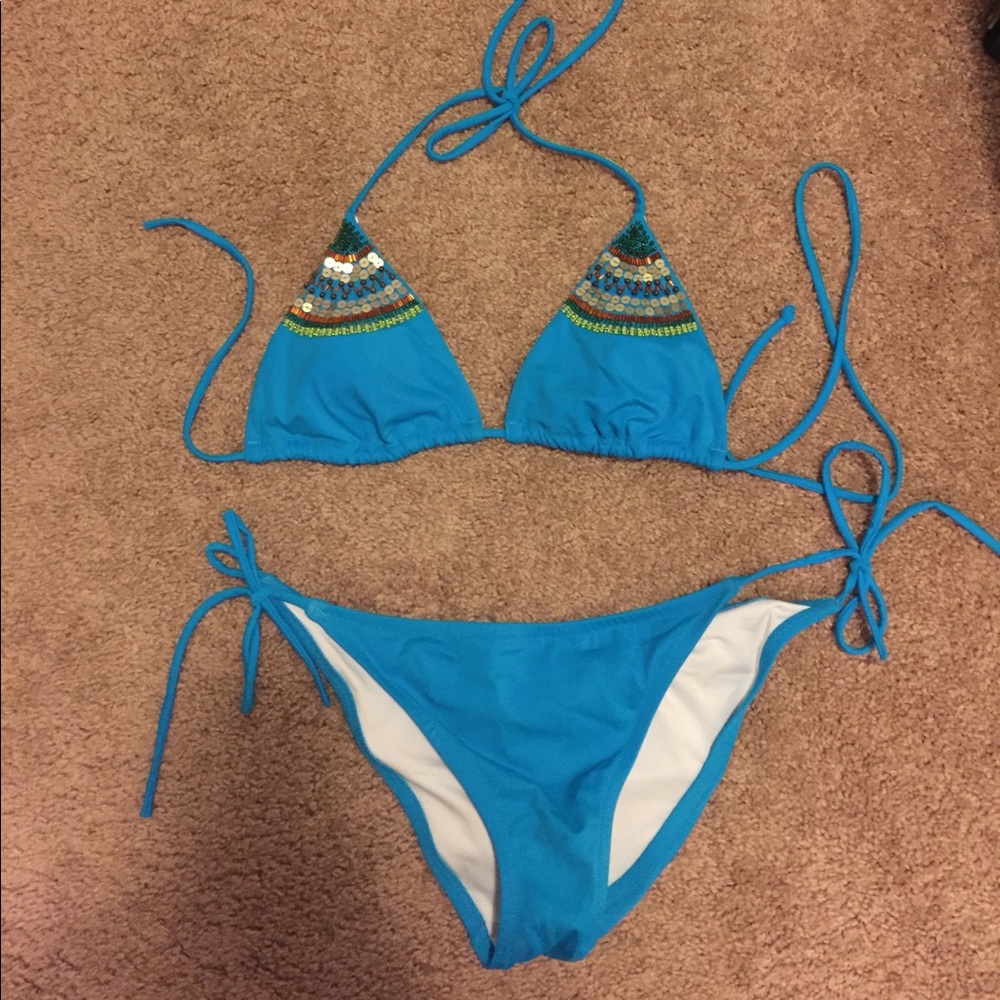 Size medium blue Victoria's Secret Suit