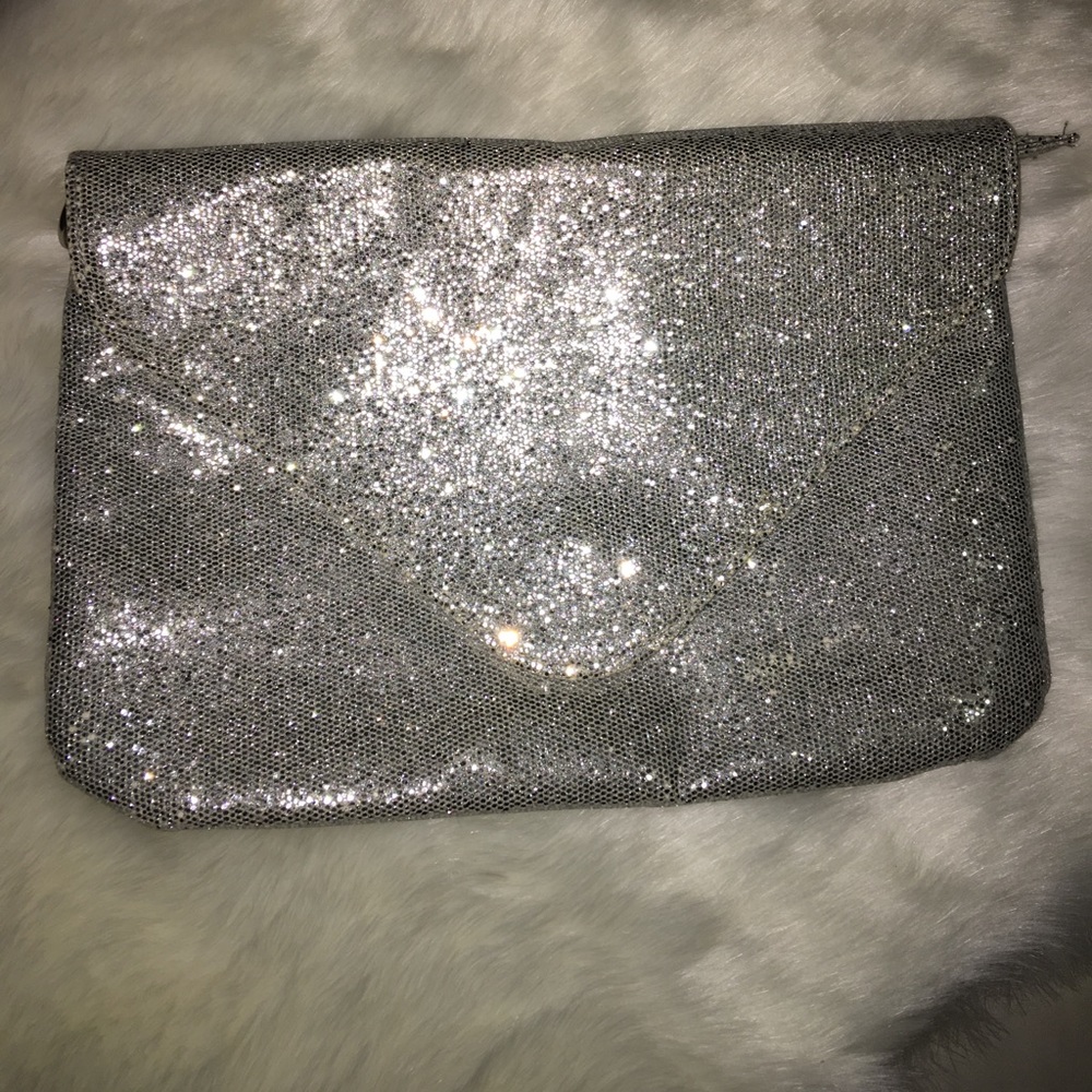 Silver Sequin Clutch
