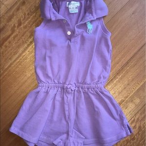 Lavender polo shorts romper size 18 months.