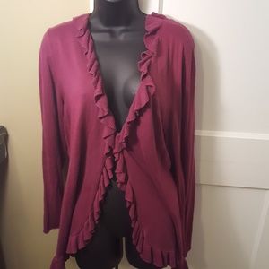Beautiful raspberry J. Jill cardigan size large