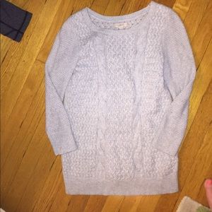 Loft Gray Basketweave Sweater