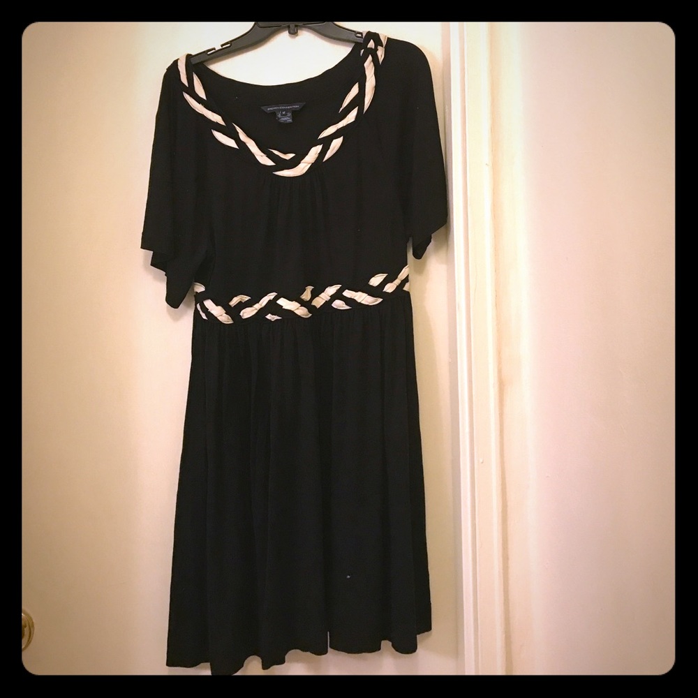 French Connection dress w/ black & cream braiding