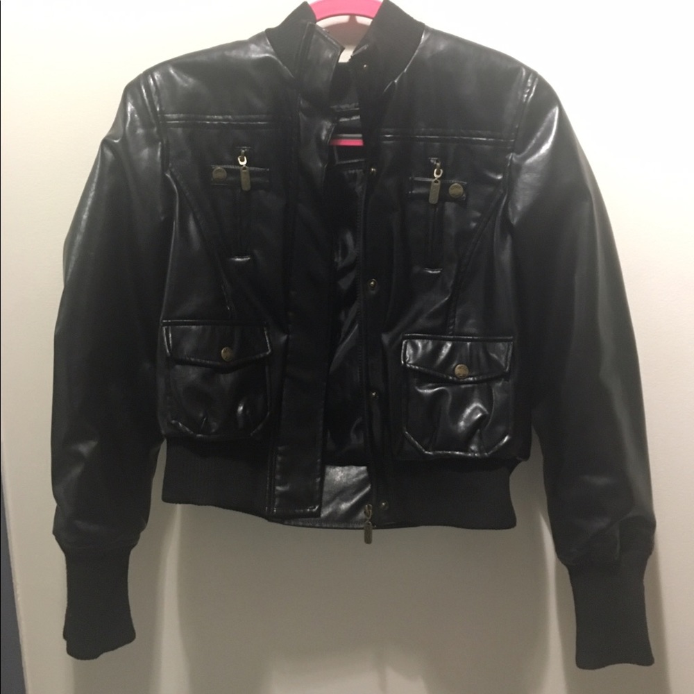 Leather "bomber" jacket