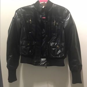 Leather "bomber" jacket