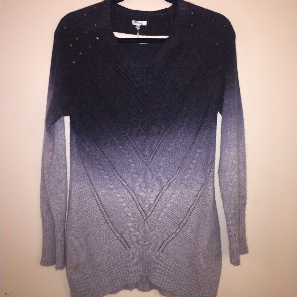 Grey ombré knit sweater