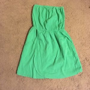 Strapless green GAP dress