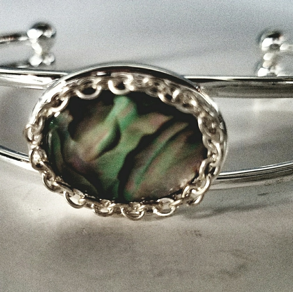 Abalone Silver Cuff