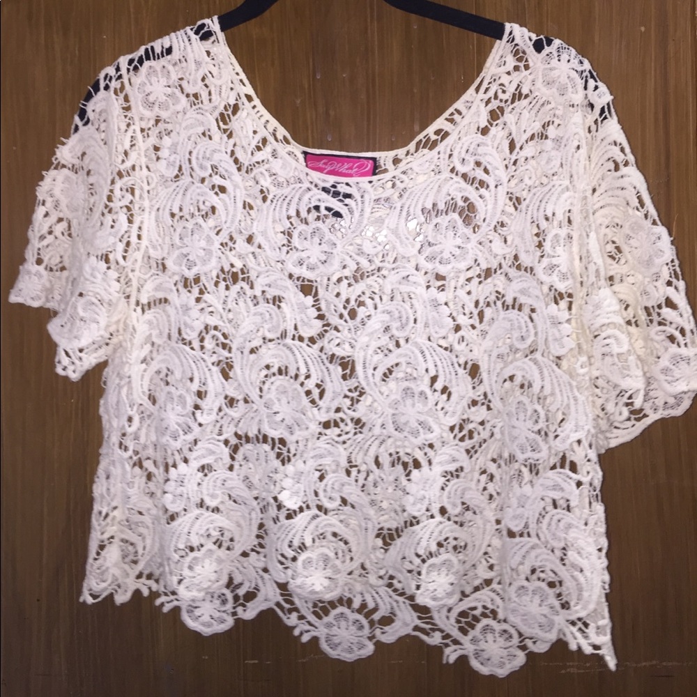 White lace shirt