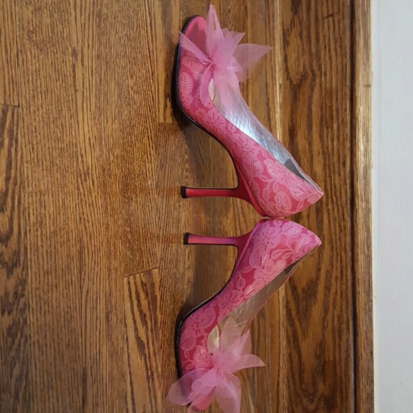 bebe High Heel Peep Toe Shoes - Picture 2 of 5