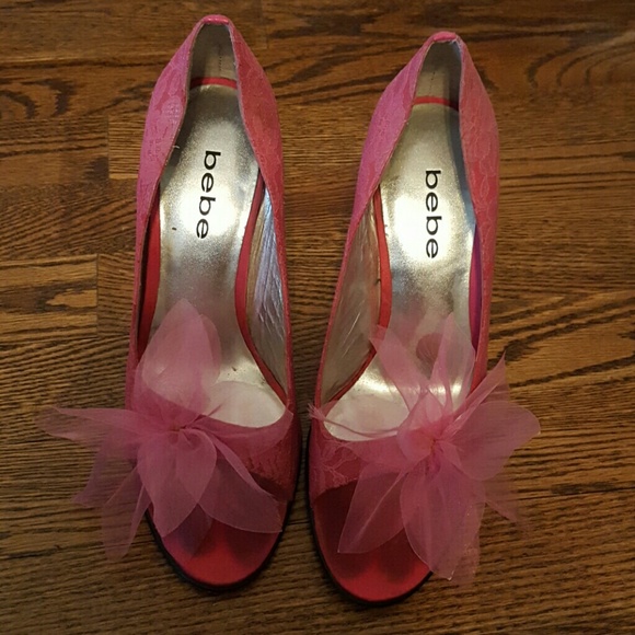 bebe High Heel Peep Toe Shoes - Picture 3 of 5