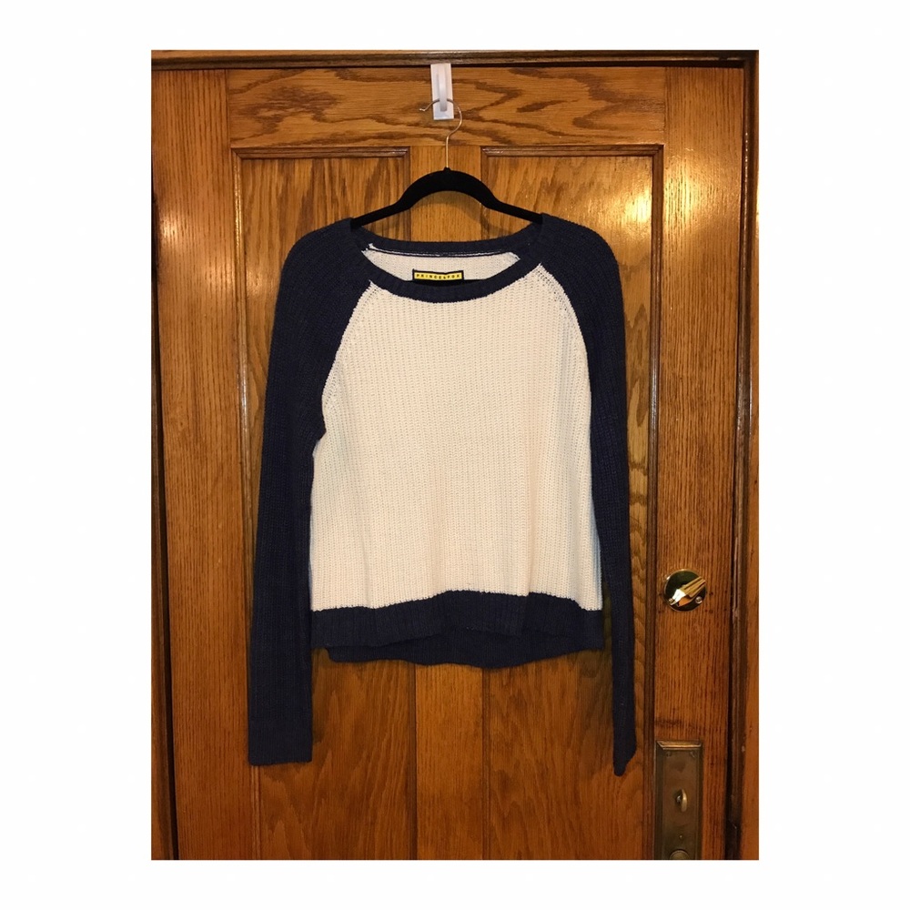 Navy blue and white not sweater,