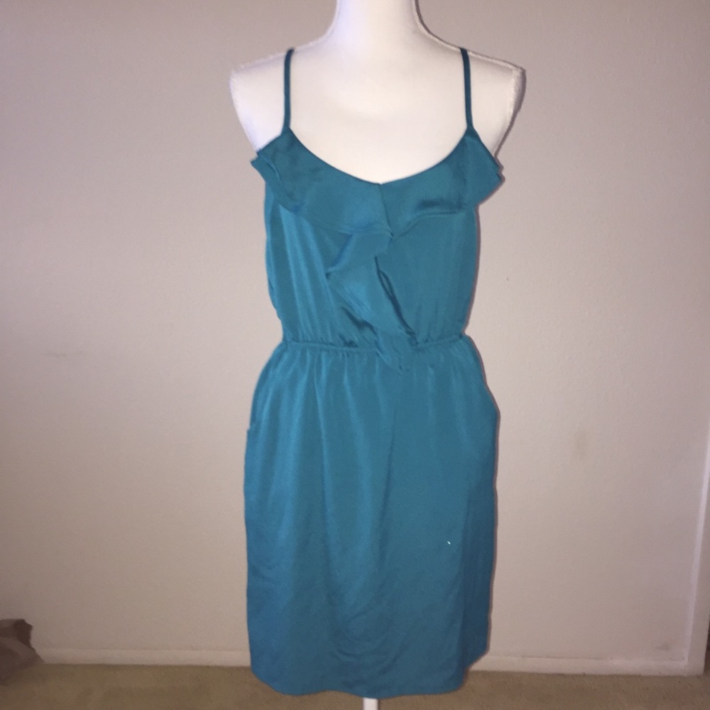 Lush Blue Ruffled Dress