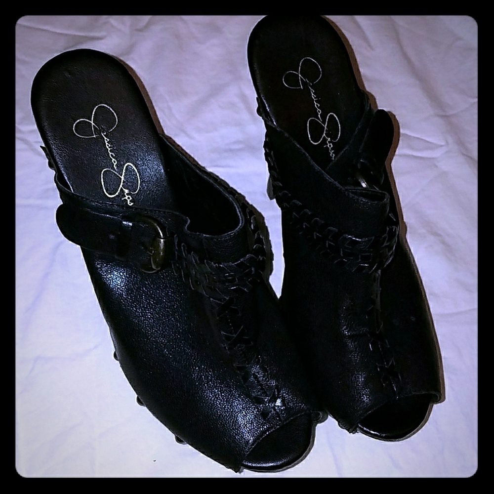 Jessica Simpson Platform Black Clog Slides 8