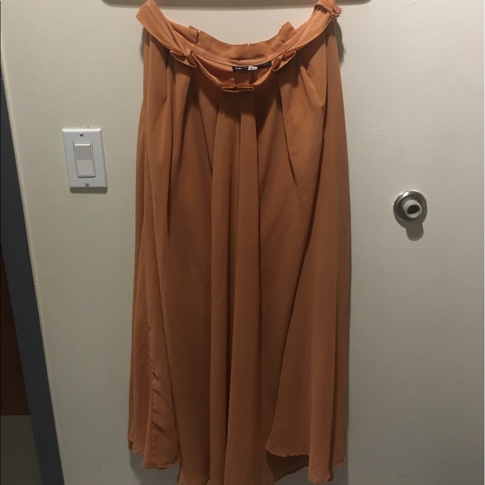 Pale Orange Flowy Maxi Skirt