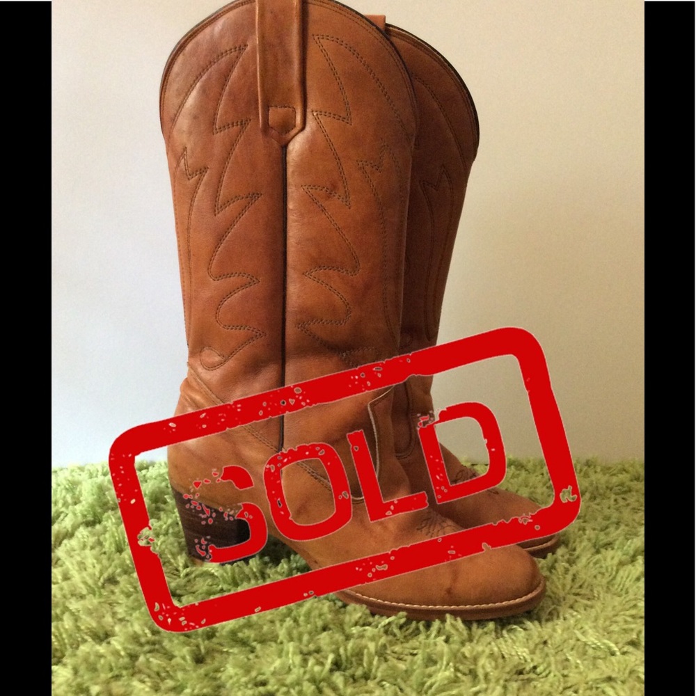 Vintage Cowboy Western Leather Boots Size 7