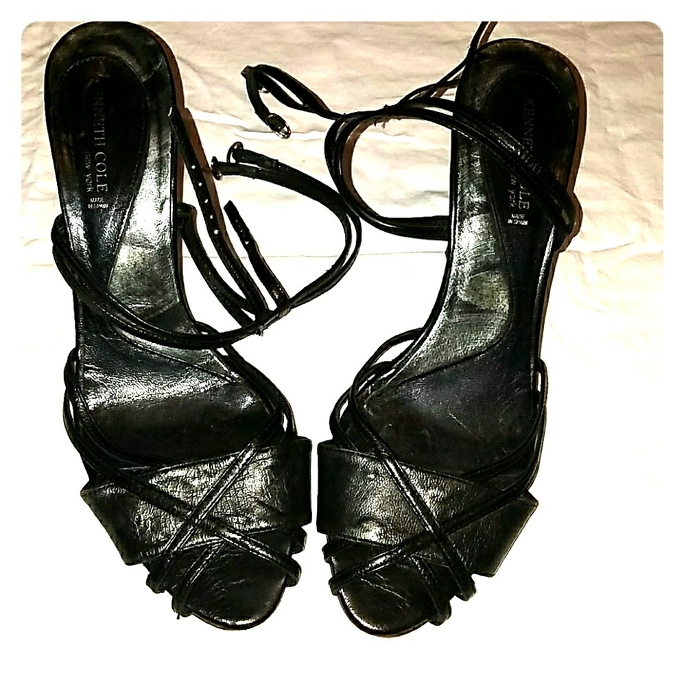 Kenneth Cole NY Black Strappy Dress Heels 9