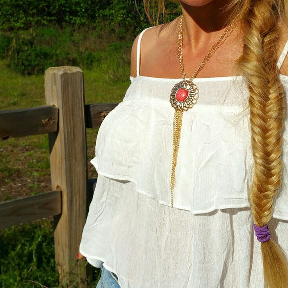 OVERSIZED PENDANT MULTI CHAIN NECKLACE - Picture 2 of 4