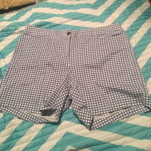 Blue and White Patterned Shorts