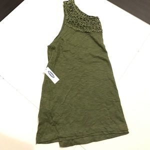 Green tank with lace back