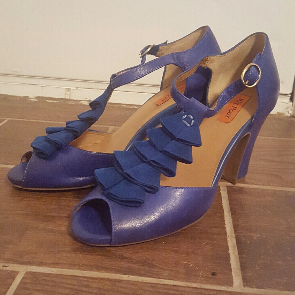Sapphire Sailor Peep Toe Heels - Miz Mooz