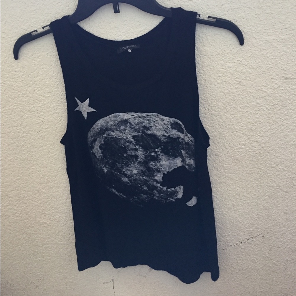 Black tank top with moon & bear size S
