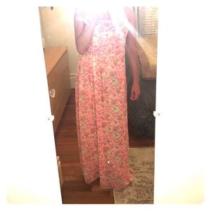 Zara Pink Floral Maxi Dress