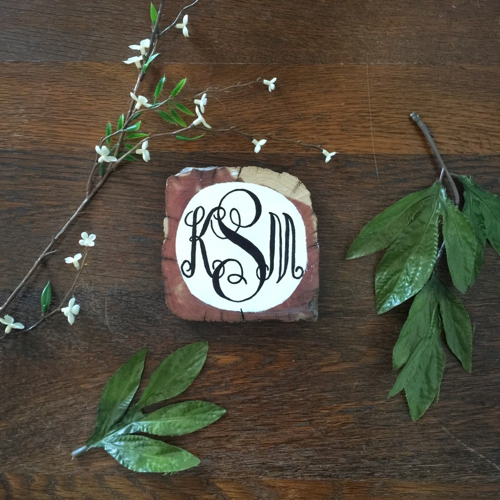 Personalized Monogram Wood Slice