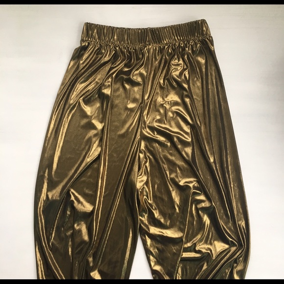 American Apparel Pants - Gold Glitz n' Glam High-Waisted Palazzos American Apparel Pants - Gold Glitz n' Glam High-Waisted Palazzos
