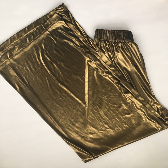 American Apparel Pants - Gold Glitz n' Glam High-Waisted Palazzos American Apparel Pants - Gold Glitz n' Glam High-Waisted Palazzos