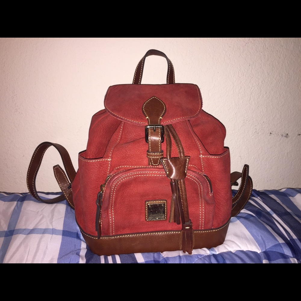 Dooney & Bourke Suede/Leather Red Backpack