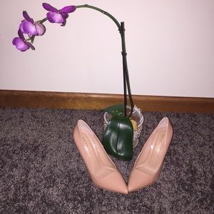 Nude Patent Leather Pumps