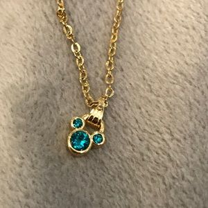 Disney blue and gold necklace