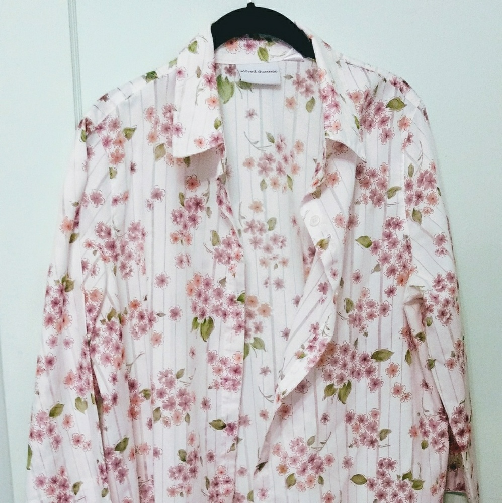 Alfred Dunner floral print burnout blouse