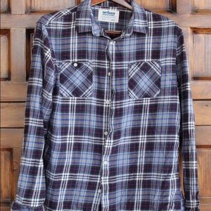 Large Urban Pipeline Blue Plaid Button Up/Flannel